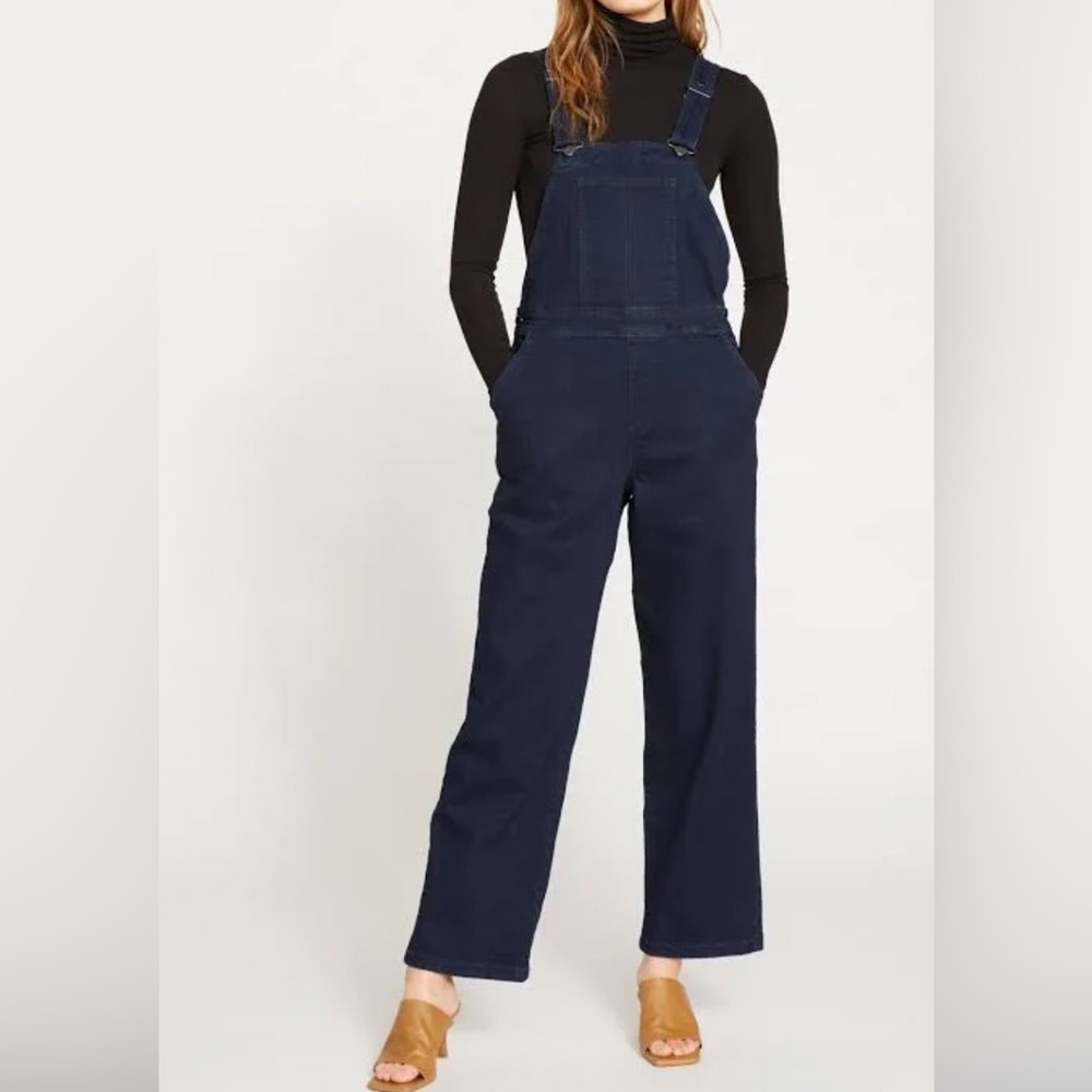Universal Standard Casey Blue Denim Dark Wash Overalls